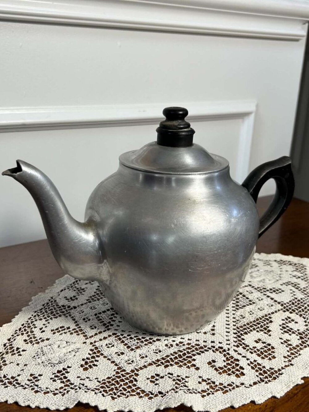 Vintage Mid-Century Wear-Ever No. 38 Aluminum Teapot with Infuser